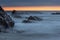 Bude, Cornwall, United Kingdom at sunset, beautiful seascape, se