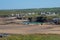 Bude sea-pool with cliffs behind and sandy beaches at Bude in Cornwall