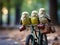 Budgerigars on toy bike playing photo settings mm f s ISO