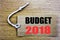 Budget 2018. Business concept for online saleHousehold budgeting accounting planning written on price tag paper with copy space on