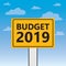 Budget 2019 written on a billboard