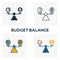 Budget Balance icon set. Four elements in diferent styles from business management icons collection. Creative budget balance icons