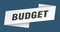 budget banner template. budget ribbon label.