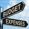 Budget Expenses Signpost Means Business