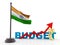 Budget India Concept isolated in white background, Indian Budget. 3d render