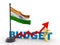 Budget India Concept isolated in white background, Indian Budget. 3d render