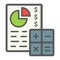 Budget planing filled outline icon, business