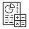 Budget planing line icon, business and finance