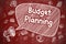 Budget Planning - Doodle Illustration on Red Chalkboard.