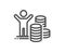 Budget profit line icon. Money gain sign. Vector