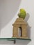 Budgie on replica of gate of India