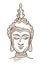 Budha Asian religion character monochrome sketch vector illustration