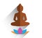 Budha sitting on lotus flat design