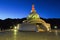 Budhist monument Shanti Stupa in Leh, Ladakh, India