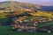 Budina village with meadows and hills