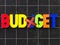 budjget mistake budget magnetic letter on blackboard chalkboard