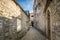 Budva ancient fortress narrow street