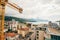 Budva building construction. Construction crane high-rise buildi