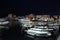Budva coastline and marina at night