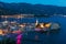 Budva old town night view, Adriatic seaside, Montenegro