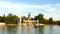 Buen Retiro Park Lake Tourists enjoying boats in Madrid Spain footage panoramic