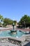 BUENA PARK, CALIFORNIA - 27 APR 2023: Fountain in the Marketplace in Knotts Berry Farm