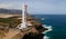 The Buenavista lighthouse on the north side of the Atlantic island of Tenerife in sunshine.