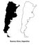 Buenos Aires Argentina. Detailed Country Map with Capital City Location Pin.
