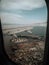 Buenos Aires, Argentina. January 22 2019. Aerial wing airplane. Views through the window of the port