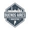 Buenos Aires Argentina Travel Stamp. Icon Skyline City Design Vector Seal Passport.