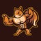 A Buff Bodybuilder Squirrel Flexing His Muscles