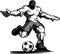 Buff Soccer Player Kicking Ball