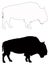 Buffalo or bison silhouette - large wildlife animal