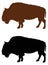 Buffalo or bison silhouette - large wildlife animal