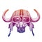 Buffalo, bull, ox. Animal wearing biker, motorcycle helmet. Wild rider, racer. Motorcycle club. Fashion print for adult