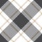 Buffalo check plaid pattern vector in grey, beige, white. Seamless diagonal herringbone tartan plaid.