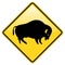 Buffalo crossing warning