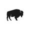 Buffalo icon silhouette. Retro letterpress effect. Bison black symbol pictogram isolated. Use for steak house logo