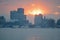 Buffalo, New York Skyline At Sunrise