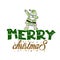 Buffalo Plaid Merry Christmas Santa Vector illustration text on white background