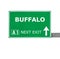 BUFFALO road sign isolated on white