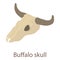 Buffalo skull icon, isometric 3d style