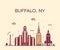 Buffalo skyline New York USA vector linear style