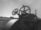 Buffalo Springfield Farm Machinery dual steering wheel B&W