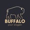 Buffalo vector logo element, gold outline