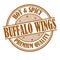 Buffalo wings grunge rubber stamp