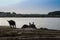 Buffalos bathing in the lake at Batu Gajah Perak