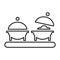 Buffet, food catering line icon. Outline vector on isolated white background