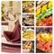 Buffet set food photo menu collage