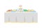 Buffet table for wedding reception flat color vector object